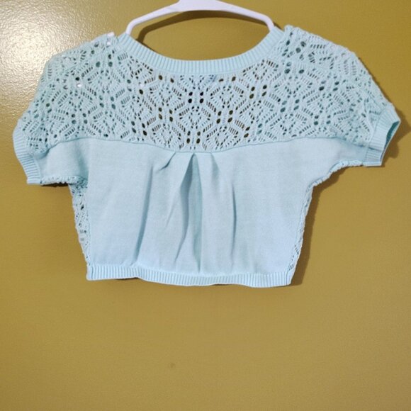 Xtraordinary Short Sleeve Open Front Crop Sweater M Soft Girl - Picture 4 of 4